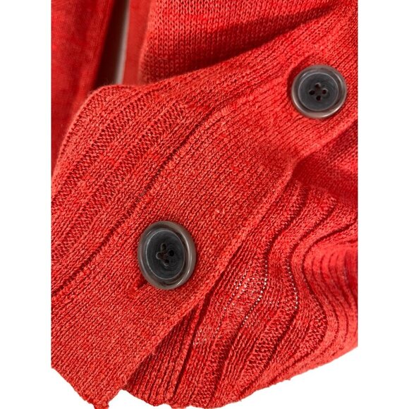 Banana Republic Ramie Rayon Cardigan Sweater Button-Front V-Neck Dune Red Size S - Picture 5 of 9